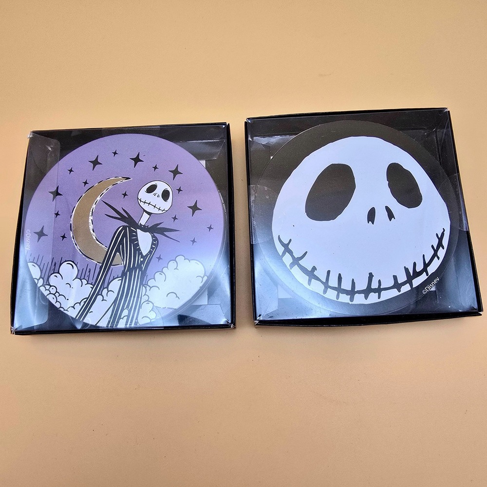 Disney Nightmare Before Christmas Jack Skellington Coaster Set 2 Pack Bundle 4x4